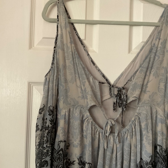 Free People Boho V Neck Mini Dress, Size L - Picture 5 of 9